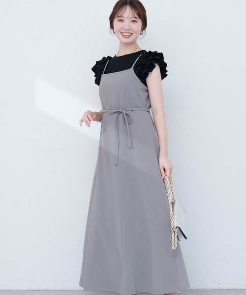 natural couture(ナチュラルクチュール)の「【ako】楽ちんキャミワンピース(ワンピース・レディース・ブラック/グレー/ブラウン/ボルドー・FREE)」の6枚目の写真