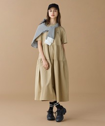 LACOSTE | ティアード切り替え コットンドレス マキシ丈 ワンピース(ワンピース)