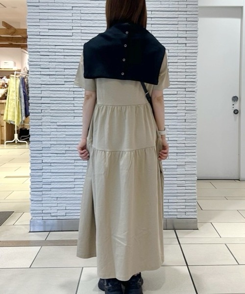 LACOSTE（ラコステ）の「ティアード切り替え コットンドレス マキシ丈 ワンピース（ワンピース・レディース・ベージュ/ネイビー/グリーン・34/38/36/40）」の6枚目の写真