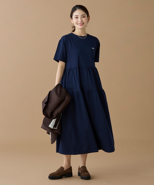 LACOSTE（ラコステ）の「ティアード切り替え コットンドレス マキシ丈 ワンピース（ワンピース・レディース・ベージュ/ネイビー/グリーン・34/38/36/40）」の19枚目の写真
