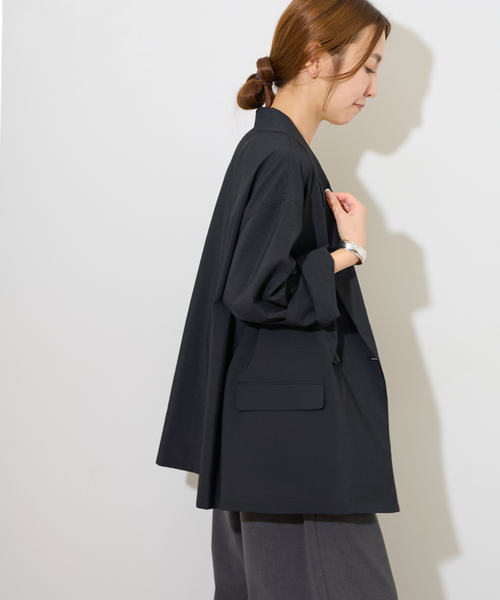 JOURNAL STANDARD relume(ジャーナルスタンダード レリューム)の「ダブルフロントライトジャケット(その他アウター・レディース・ブラック/ブラウン・FREE)」の8枚目の写真