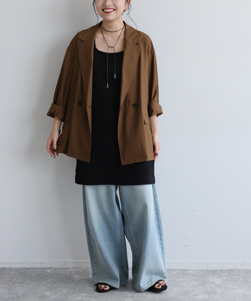 JOURNAL STANDARD relume(ジャーナルスタンダード レリューム)の「ダブルフロントライトジャケット(その他アウター・レディース・ブラック/ブラウン・FREE)」の10枚目の写真