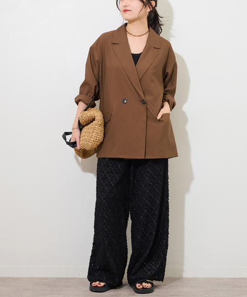 JOURNAL STANDARD relume(ジャーナルスタンダード レリューム)の「ダブルフロントライトジャケット(その他アウター・レディース・ブラック/ブラウン・FREE)」の13枚目の写真