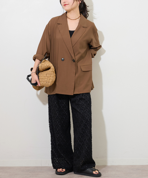 JOURNAL STANDARD relume(ジャーナルスタンダード レリューム)の「ダブルフロントライトジャケット(その他アウター・レディース・ブラック/ブラウン・FREE)」の14枚目の写真