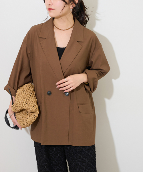 JOURNAL STANDARD relume(ジャーナルスタンダード レリューム)の「ダブルフロントライトジャケット(その他アウター・レディース・ブラック/ブラウン・FREE)」の18枚目の写真