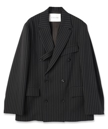 CULLNI(Nj)Stripe Double Cloth Slant Belt Tailored Jacket(e[[hWPbg)