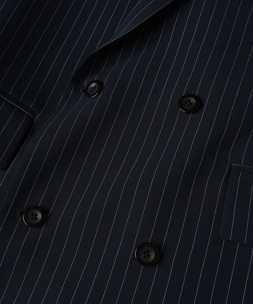 CULLNI(クルニ)の「Stripe Double Cloth Slant Belt Tailored Jacket(テーラードジャケット・メンズ・ブラック系/ネイビー系・2/1/0)」の7枚目の写真