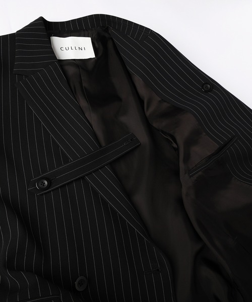 CULLNI(クルニ)の「Stripe Double Cloth Slant Belt Tailored Jacket(テーラードジャケット・メンズ・ブラック系/ネイビー系・2/1/0)」の10枚目の写真