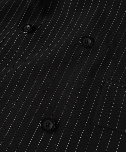 CULLNI(クルニ)の「Stripe Double Cloth Slant Belt Tailored Jacket(テーラードジャケット・メンズ・ブラック系/ネイビー系・2/1/0)」の11枚目の写真