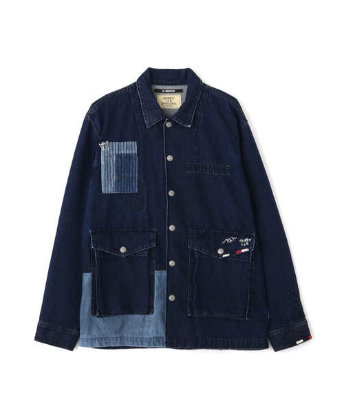 AVIREX（アヴィレックス）の「《RESTORE COLLECTION》REPAIR CUSTOM & EMB UTILITY SHIRT JACKET / リペアカスタム 刺繍ユーティリティ シャツジャケット / AVIREX / アヴィレックス（シャツ/ブラウス・メンズ・インディゴブルー/オリーブ・XX-LARGE/X-LARGE/LARGE/MEDIUM）」の2枚目の写真