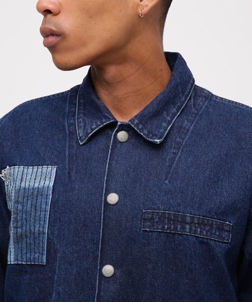 AVIREX（アヴィレックス）の「《RESTORE COLLECTION》REPAIR CUSTOM & EMB UTILITY SHIRT JACKET / リペアカスタム 刺繍ユーティリティ シャツジャケット / AVIREX / アヴィレックス（シャツ/ブラウス・メンズ・インディゴブルー/オリーブ・XX-LARGE/X-LARGE/LARGE/MEDIUM）」の12枚目の写真