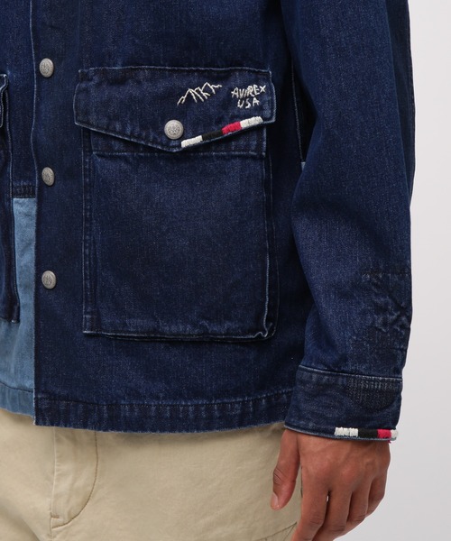AVIREX（アヴィレックス）の「《RESTORE COLLECTION》REPAIR CUSTOM & EMB UTILITY SHIRT JACKET / リペアカスタム 刺繍ユーティリティ シャツジャケット / AVIREX / アヴィレックス（シャツ/ブラウス・メンズ・インディゴブルー/オリーブ・XX-LARGE/X-LARGE/LARGE/MEDIUM）」の13枚目の写真