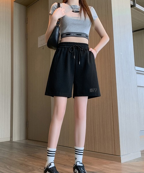 Miniministore(ミニミニストア)の「スウェットショーツ 韓国風ショートパンツ(スウェットパンツ・レディース・グレー/ブラック/ピンク/ホワイト・L/M)」の14枚目の写真