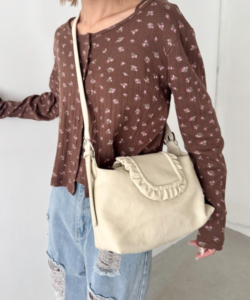 SOLLON.（ソルロン）の「フリルフラップPUショルダーバッグ（ショルダーバッグ・レディース・アイボリー/ブラック/ブラウン・FREE）」の19枚目の写真