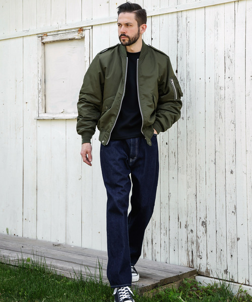 MR.OLIVE（ミスターオリーブ）の「MR.OLIVE ミスターオリーブ / MILITARY NYLON L-2 FLIGHT JACKET ミリタリーナイロンL-2フライトジャケット / M253136（MA-1・メンズ・グリーン/ネイビー・SMALL/MEDIUM/LARGE）」の3枚目の写真