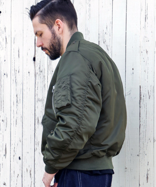 MR.OLIVE（ミスターオリーブ）の「MR.OLIVE ミスターオリーブ / MILITARY NYLON L-2 FLIGHT JACKET ミリタリーナイロンL-2フライトジャケット / M253136（MA-1・メンズ・グリーン/ネイビー・SMALL/MEDIUM/LARGE）」の7枚目の写真