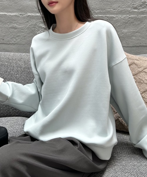 Eclat one（エクラワン）の「【Eclat one】ダンボール クルーネック スウェット（スウェット・レディース・ベージュ/ブラック/ライトブルー・FREE）」の15枚目の写真