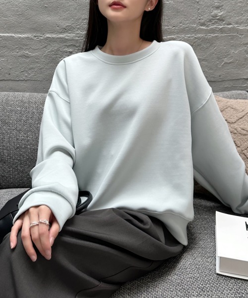 Eclat one（エクラワン）の「【Eclat one】ダンボール クルーネック スウェット（スウェット・レディース・ベージュ/ブラック/ライトブルー・FREE）」の16枚目の写真