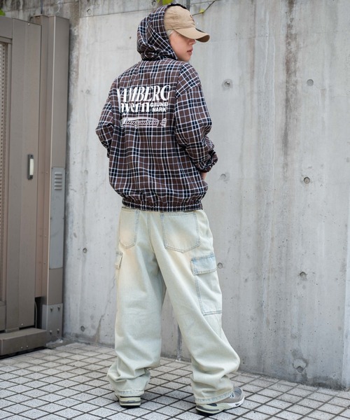 WEGO(ウィゴー)の「WEGO/チェックグラフィックZIPパーカー(シャツ/ブラウス・メンズ・ホワイト系その他2/ブラウン系その他2・LARGE/MEDIUM)」の6枚目の写真