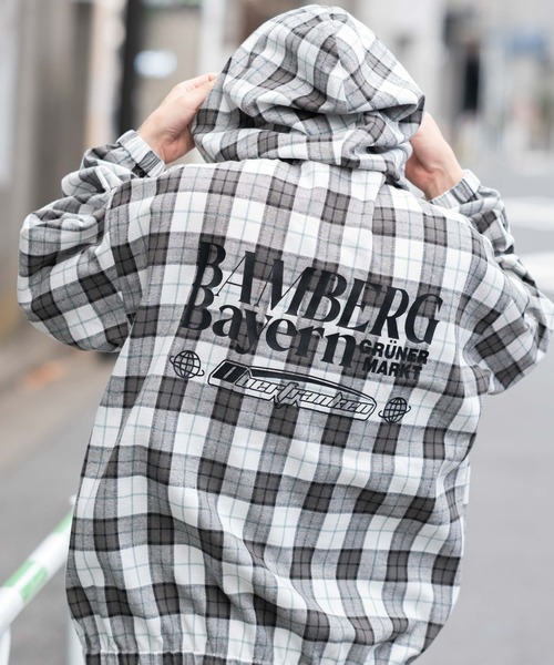 WEGO(ウィゴー)の「WEGO/チェックグラフィックZIPパーカー(シャツ/ブラウス・メンズ・ホワイト系その他2/ブラウン系その他2・LARGE/MEDIUM)」の15枚目の写真