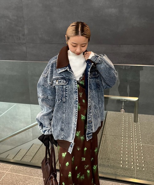 RIB MIX DENIM BLOUSON（デニムジャケット）｜Ameri（アメリ）の