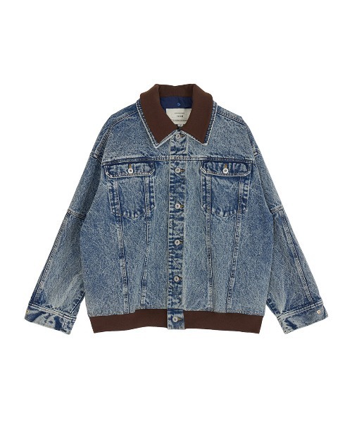 RIB MIX DENIM BLOUSON（デニムジャケット）｜Ameri（アメリ）の