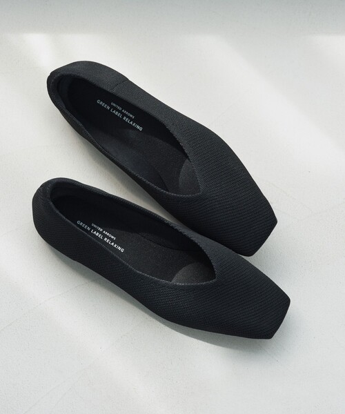 green label relaxing(グリーンレーベルリラクシング)の「ウェルネス ニット スクエアVカット シューズ 撥水 ウォッシャブル(パンプス・レディース・ブラック/シルバー/その他1/ブラウン系・22.5cm/23cm/23.5cm/24cm/24.5cm/25cm)」の2枚目の写真