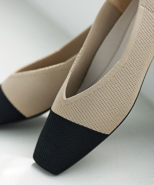 green label relaxing(グリーンレーベルリラクシング)の「ウェルネス ニット スクエアVカット シューズ 撥水 ウォッシャブル(パンプス・レディース・ブラック/シルバー/その他1/ブラウン系・22.5cm/23cm/23.5cm/24cm/24.5cm/25cm)」の6枚目の写真