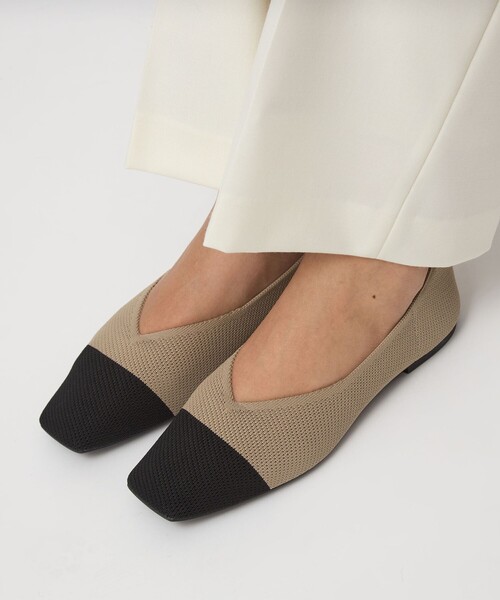 green label relaxing(グリーンレーベルリラクシング)の「ウェルネス ニット スクエアVカット シューズ 撥水 ウォッシャブル(パンプス・レディース・ブラック/シルバー/その他1/ブラウン系・22.5cm/23cm/23.5cm/24cm/24.5cm/25cm)」の8枚目の写真