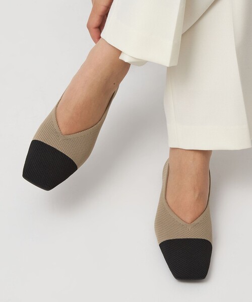 green label relaxing(グリーンレーベルリラクシング)の「ウェルネス ニット スクエアVカット シューズ 撥水 ウォッシャブル(パンプス・レディース・ブラック/シルバー/その他1/ブラウン系・22.5cm/23cm/23.5cm/24cm/24.5cm/25cm)」の10枚目の写真