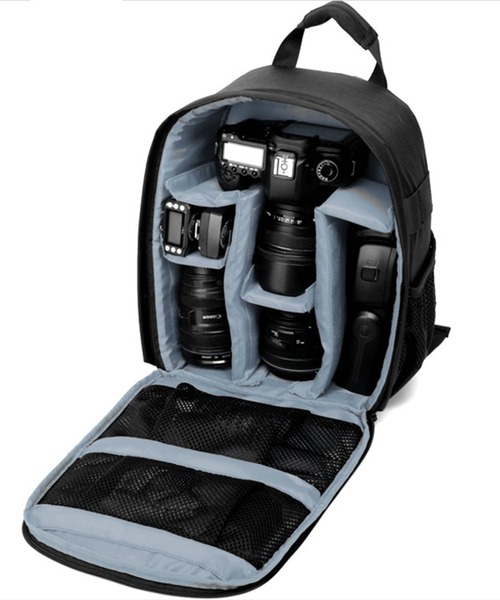 CALIFORNIA OUTFITTERS(カリフォルニア アウトフィッターズ)の「8B46 フロントジップ 仕切りデザイン カメラバックパック(カメラ/カメラグッズ・メンズ・ブラック×グレー・ONESIZE)」の14枚目の写真