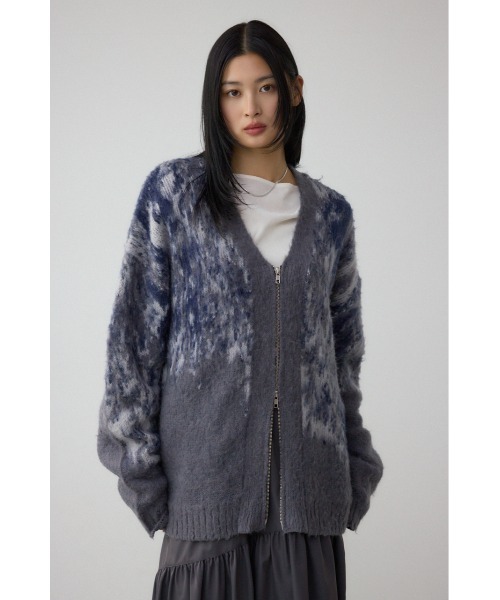 AZUL by moussy（アズールバイマウジー）の「起毛総柄カーディガン（カーディガン/ボレロ・メンズ・ブラウン系その他/ブルー系その他3/ブラック系その他/レッド系その他・MEDIUM/LARGE）」の3枚目の写真
