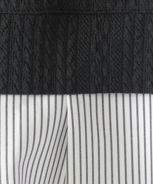 ikka（イッカ）の「【親子コーデ】ケーブル柄レイヤードプルオーバー（120~160cm）（Tシャツ/カットソー・キッズ・ブラック/ブルー/グリーン・120/130/140/150/160）」の9枚目の写真