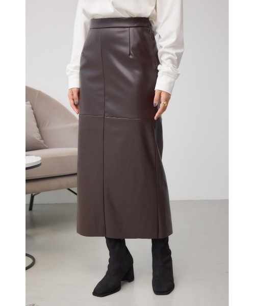 セール】フェイクスエード/フェイクレザータイトスカート（スカート