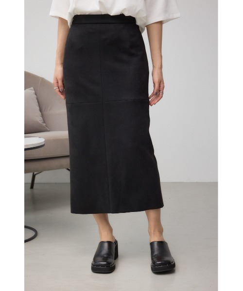 AZUL by moussy(アズールバイマウジー)の「フェイクスエード/フェイクレザータイトスカート 秋服 冬服 春服 タイトスカート ロングスカート 後ろウエストゴム(スカート・レディース・ブラック/ダークブラウン/アイボリー/ブラック系その他2・SMALL/MEDIUM)」の16枚目の写真