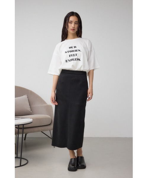AZUL by moussy(アズールバイマウジー)の「フェイクスエード/フェイクレザータイトスカート 秋服 冬服 春服 タイトスカート ロングスカート 後ろウエストゴム(スカート・レディース・ブラック/ダークブラウン/アイボリー/ブラック系その他2・SMALL/MEDIUM)」の17枚目の写真