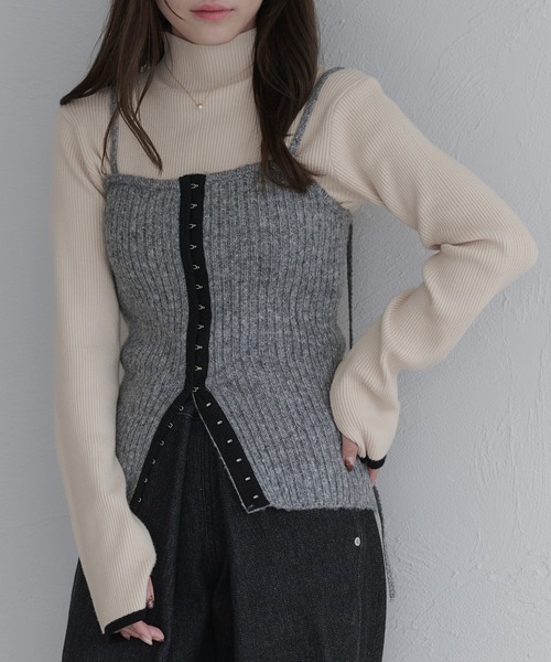 セール】2WAYメランジニットビスチェ（キャミソール）｜raffime