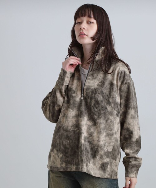 tk.TAKEO KIKUCHI（ティーケータケオキクチ）の「ヴィンテージライクプリント ハーフジッププルオーバー（Tシャツ/カットソー・メンズ・オフホワイト/グレー/ブラック/ダークブラウン・01/02/03）」の21枚目の写真