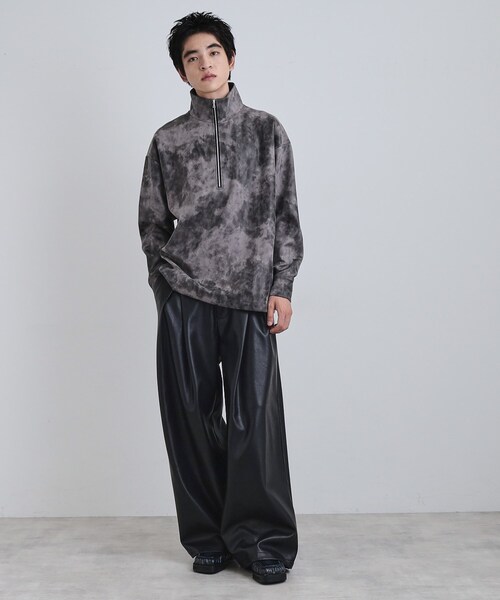 tk.TAKEO KIKUCHI（ティーケータケオキクチ）の「ヴィンテージライクプリント ハーフジッププルオーバー（Tシャツ/カットソー・メンズ・オフホワイト/グレー/ブラック/ダークブラウン・01/02/03）」の7枚目の写真