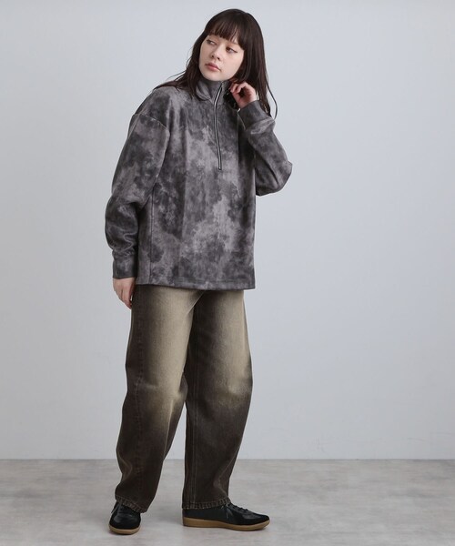 tk.TAKEO KIKUCHI（ティーケータケオキクチ）の「ヴィンテージライクプリント ハーフジッププルオーバー（Tシャツ/カットソー・メンズ・オフホワイト/グレー/ブラック/ダークブラウン・01/02/03）」の10枚目の写真