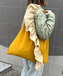 mi via loca | 配色ナイロンBigフリルバッグ(トートバッグ)