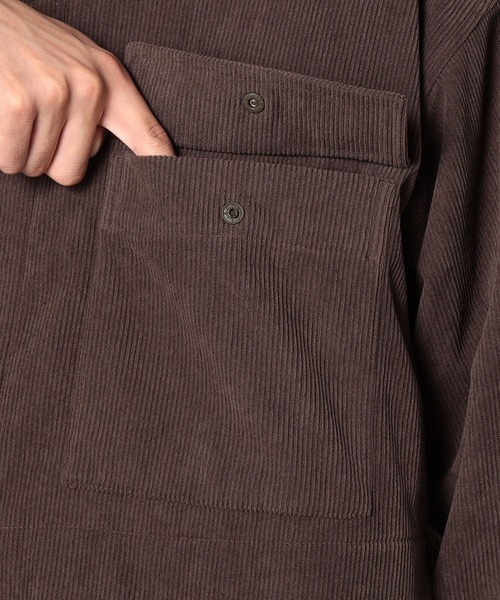 BROOKLYN OVERALL（ブルックリンオーバーオール）の「BROOKLYN OVERALL＜ブルックリンオーバーオール＞ポリコール裏起毛マルチシャツ（シャツ/ブラウス・メンズ・ブラック/ダークブラウン・MEDIUM/LARGE）」の6枚目の写真