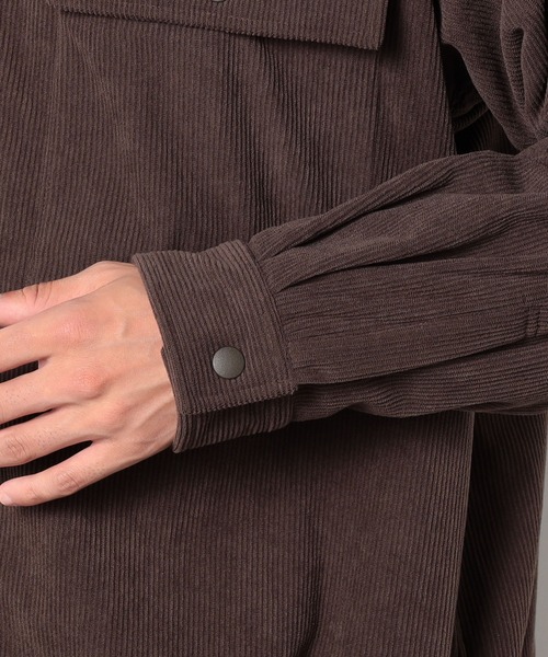 BROOKLYN OVERALL（ブルックリンオーバーオール）の「BROOKLYN OVERALL＜ブルックリンオーバーオール＞ポリコール裏起毛マルチシャツ（シャツ/ブラウス・メンズ・ブラック/ダークブラウン・MEDIUM/LARGE）」の15枚目の写真