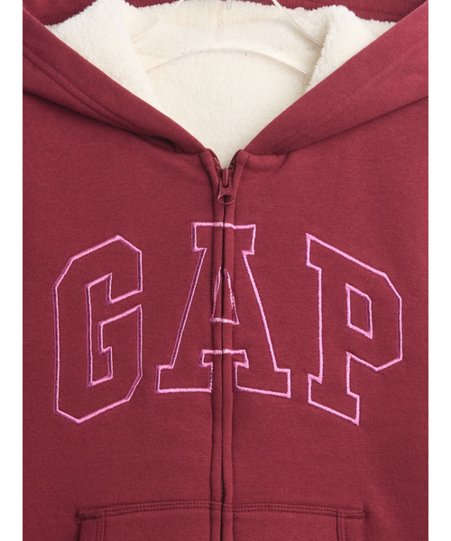 セール】GAPロゴ 裏ボア ジップアップパーカー (キッズ)（パーカー