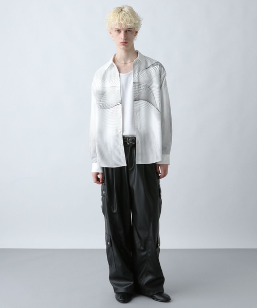 HARE（ハレ）の「ウェーブライン3Dシャツ(HARE)（シャツ/ブラウス・メンズ・オフホワイト/ブラック/カーキ・FREE）」の22枚目の写真