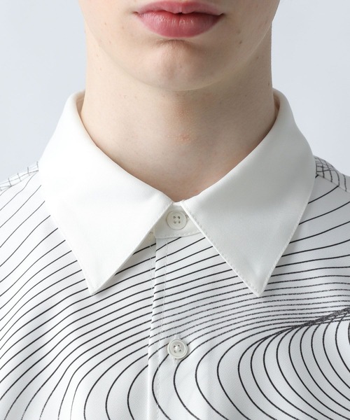 HARE（ハレ）の「ウェーブライン3Dシャツ(HARE)（シャツ/ブラウス・メンズ・オフホワイト/ブラック/カーキ・FREE）」の13枚目の写真