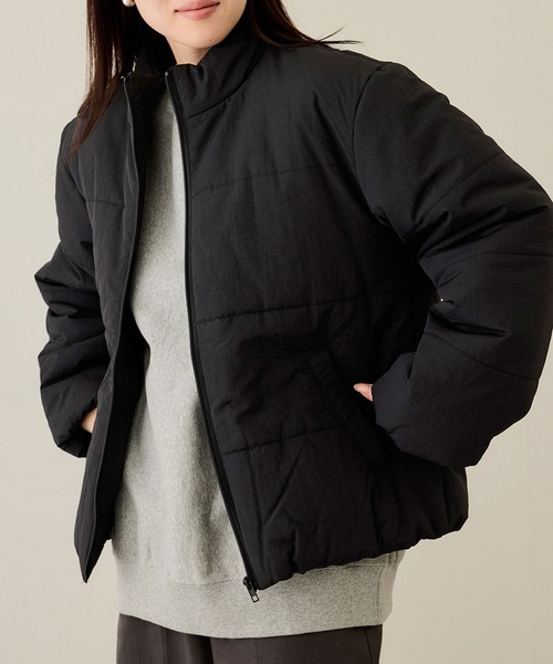 NAVY（ネイビー）の「nAvy スタンドネック中綿ブルゾン【撥水加工】（ブルゾン・レディース・モカ/ブラック/ブルー/チャコールグレー/オフホワイト・L/M）」の2枚目の写真