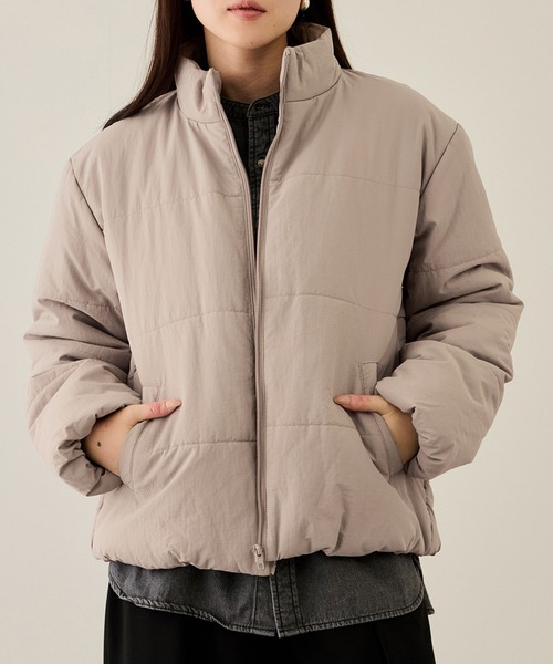 NAVY（ネイビー）の「nAvy スタンドネック中綿ブルゾン【撥水加工】（ブルゾン・レディース・モカ/ブラック/ブルー/チャコールグレー/オフホワイト・L/M）」の4枚目の写真