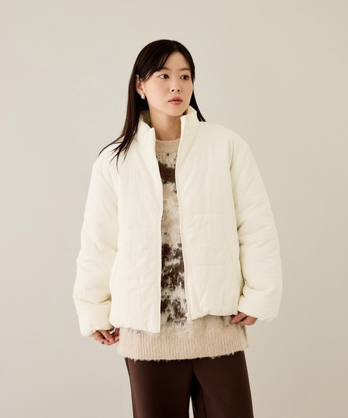 NAVY（ネイビー）の「nAvy スタンドネック中綿ブルゾン【撥水加工】（ブルゾン・レディース・モカ/ブラック/ブルー/チャコールグレー/オフホワイト・L/M）」の18枚目の写真