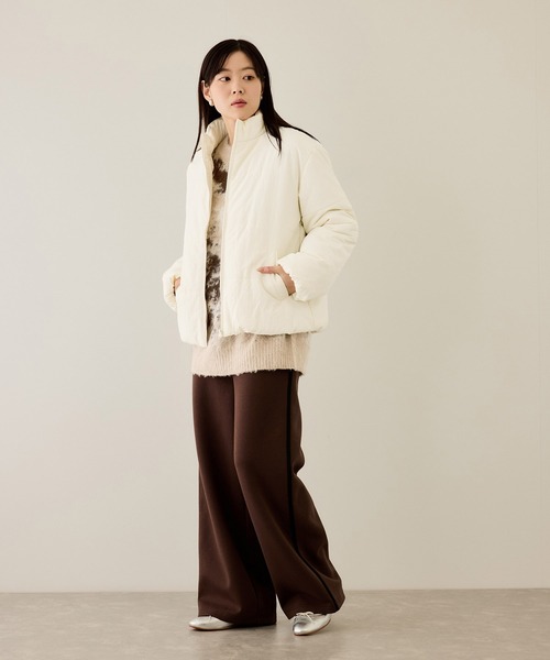 NAVY（ネイビー）の「nAvy スタンドネック中綿ブルゾン【撥水加工】（ブルゾン・レディース・モカ/ブラック/ブルー/チャコールグレー/オフホワイト・L/M）」の21枚目の写真